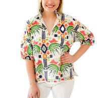 Load image into Gallery viewer, Poppy Top In Jungle Ikat
