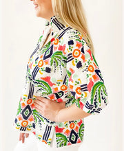 Load image into Gallery viewer, Poppy Top In Jungle Ikat
