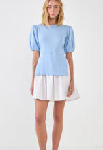 Load image into Gallery viewer, Blue Cotton Sweater Combo Dress
