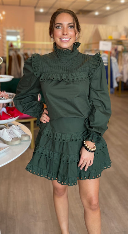 Forest Eyelet Top