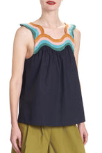 Load image into Gallery viewer, Davi Embroidered Tank in Black
