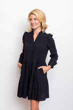 Load image into Gallery viewer, Black Button Front Tiered Dress
