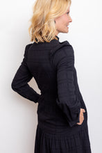 Load image into Gallery viewer, Black Button Front Tiered Dress
