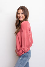 Load image into Gallery viewer, Rust Pleated Sleeve Sweatshirt
