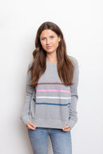 Load image into Gallery viewer, Light Grey Multi Stripe Sweatshirt
