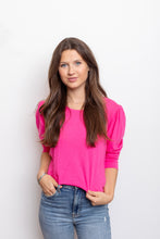 Load image into Gallery viewer, Hot Pink Puff Sleeve Tee
