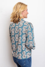 Load image into Gallery viewer, Blue Dahlia Button Down Blouse
