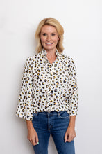 Load image into Gallery viewer, Cheetah Ruffle Front Blouse

