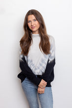 Load image into Gallery viewer, Blue Tie Dye Funnel Neck Sweater
