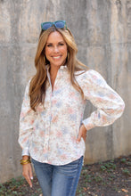 Load image into Gallery viewer, Balloon Sleeve Shirt in Sand Floral
