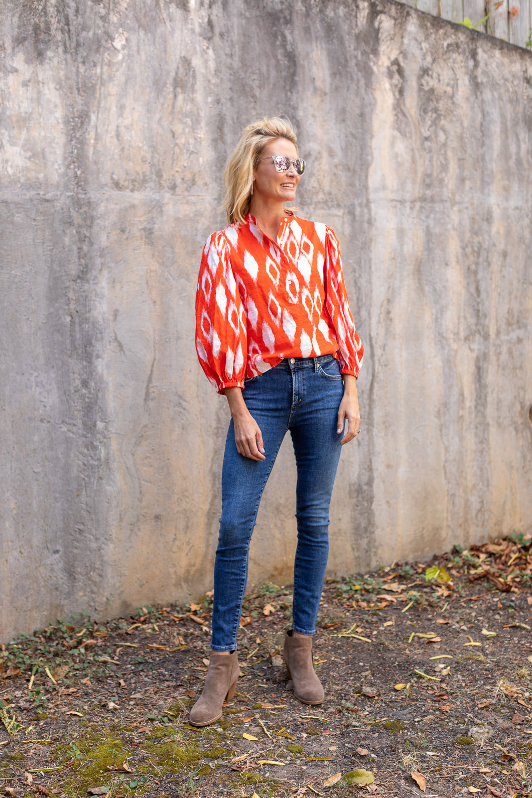 The Balloon Sleeve Shirt in Flamestitch
