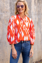 Load image into Gallery viewer, The Balloon Sleeve Shirt in Flamestitch
