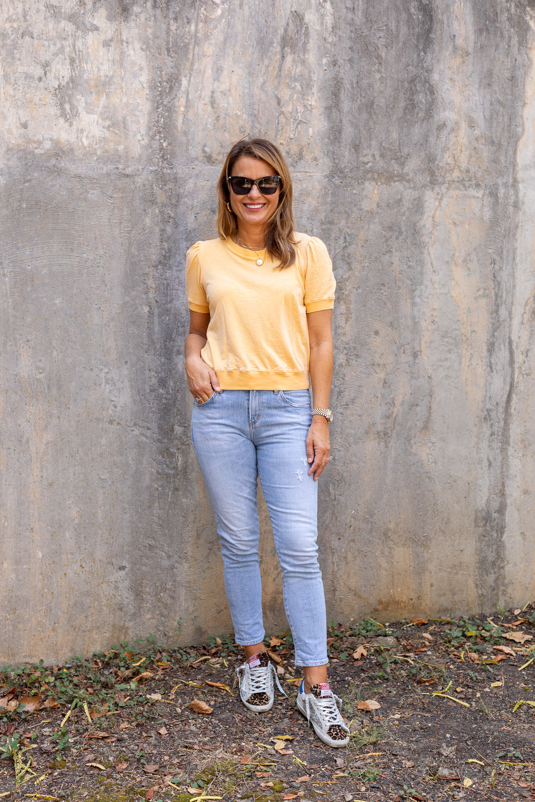 Puff Sleeve Tee in Candlelight