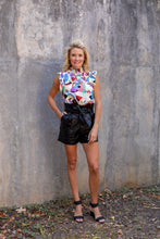 Load image into Gallery viewer, Black Faux Leather Tie Short
