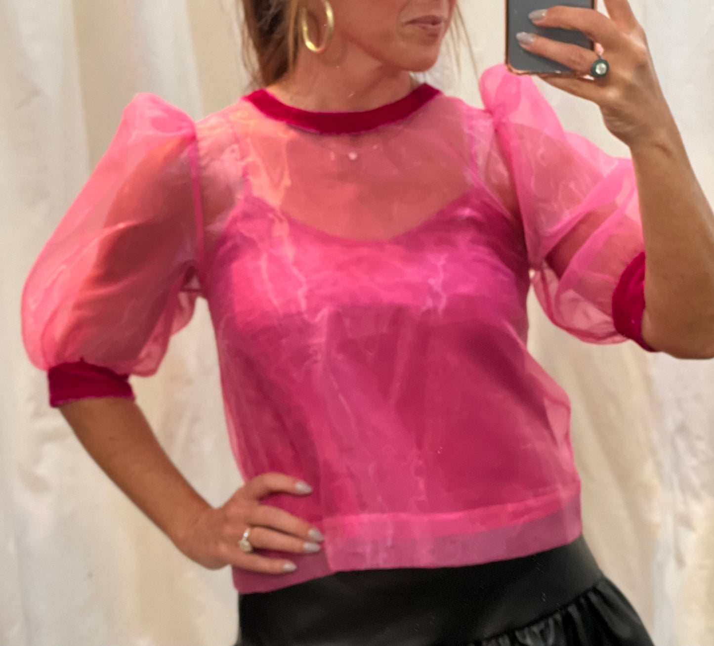 Bella Top in Pink Organza