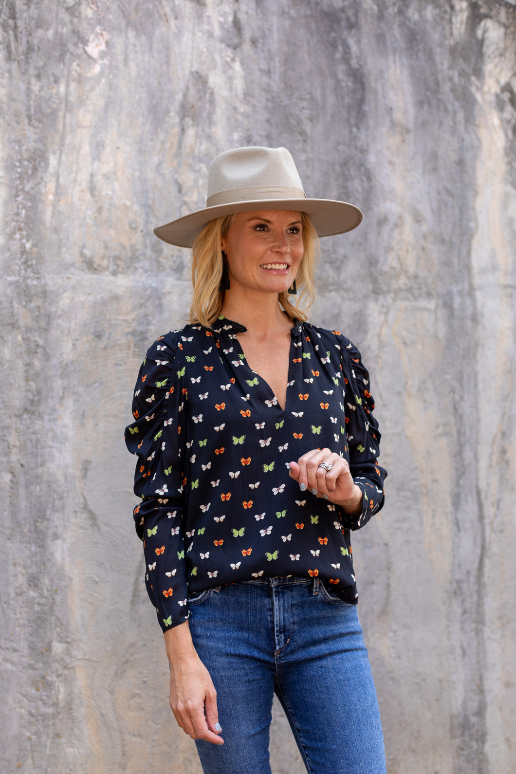 James Top in Butterfly Print