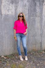 Load image into Gallery viewer, Fuchsia Ruffle Blouse
