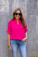 Load image into Gallery viewer, Fuchsia Ruffle Blouse
