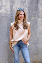 Load image into Gallery viewer, Satin Sleeveless Blouse in Tan
