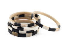 Load image into Gallery viewer, Black and White Tile Bangle Set

