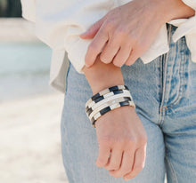 Load image into Gallery viewer, Black and White Tile Bangle Set

