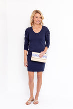 Load image into Gallery viewer, Navy Ruched Mini Dress
