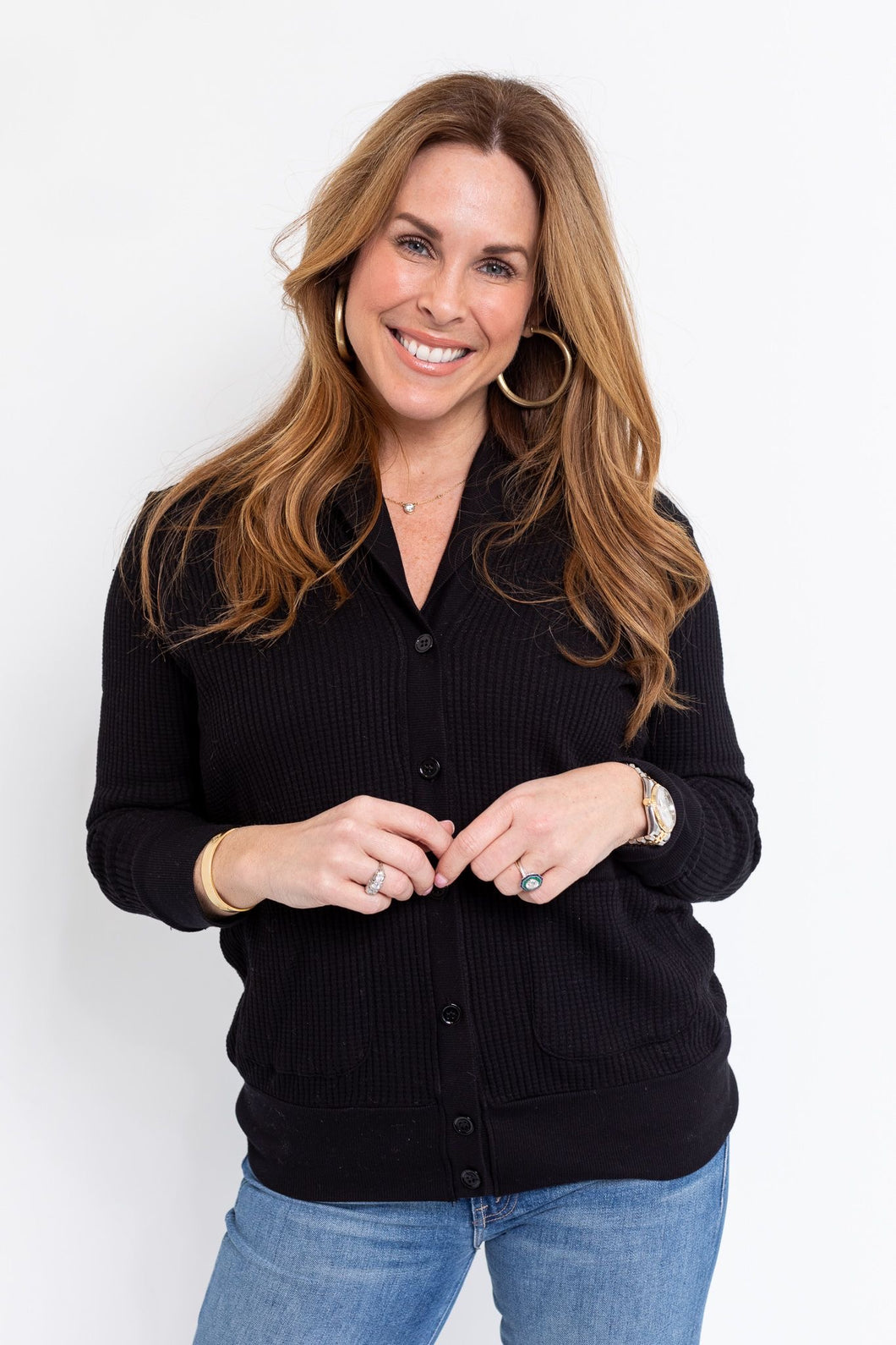Black Thermal Cardigan
