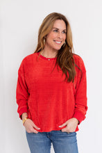 Load image into Gallery viewer, Red Chenille LS Top
