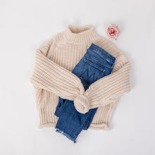 Load image into Gallery viewer, Cream Turtleneck Cable Sweater
