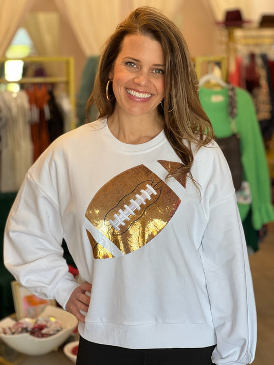 White Gold Football Sweatshirt