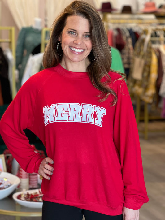 Red Merry Sweatshirt