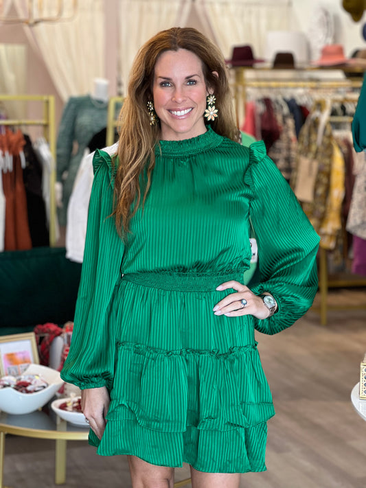 Cinched Waist Dress in Green