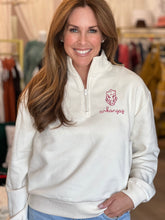 Load image into Gallery viewer, Hog Cream Half Zip Sweatshirt
