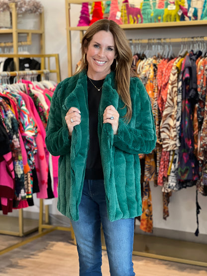 Green Faux Fur Coat