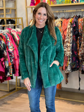 Load image into Gallery viewer, Green Faux Fur Coat
