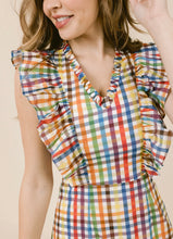 Load image into Gallery viewer, Dolly Dress in Rainbow Check
