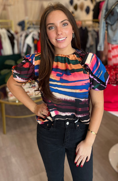Kayla Top in Multi Print