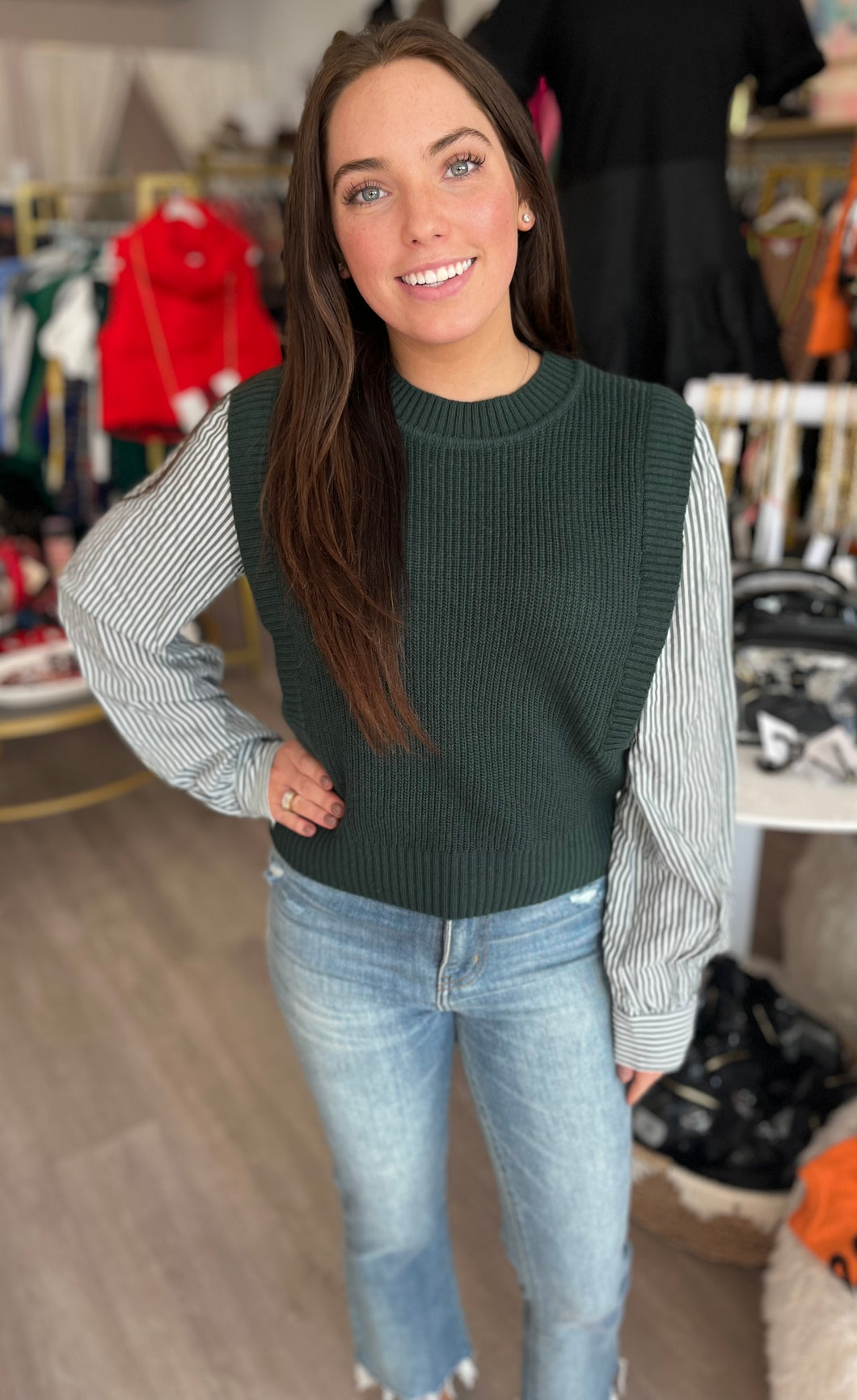 Sawyer Mixed Sweater in Green