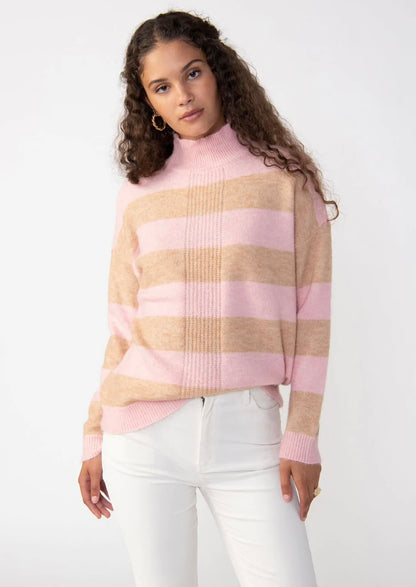 Upstate Sweater Tunic in Rosehip Stripe