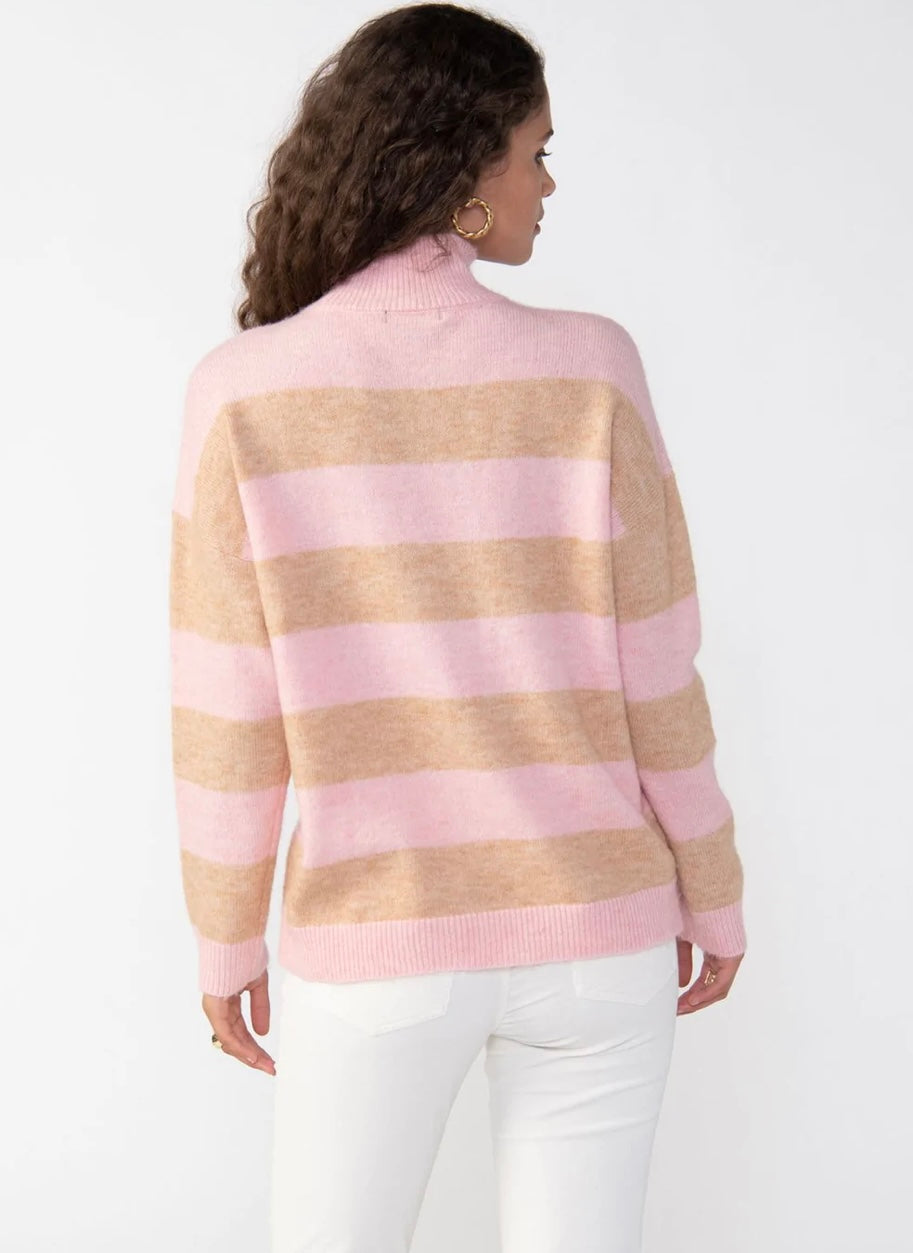Upstate Sweater Tunic in Rosehip Stripe