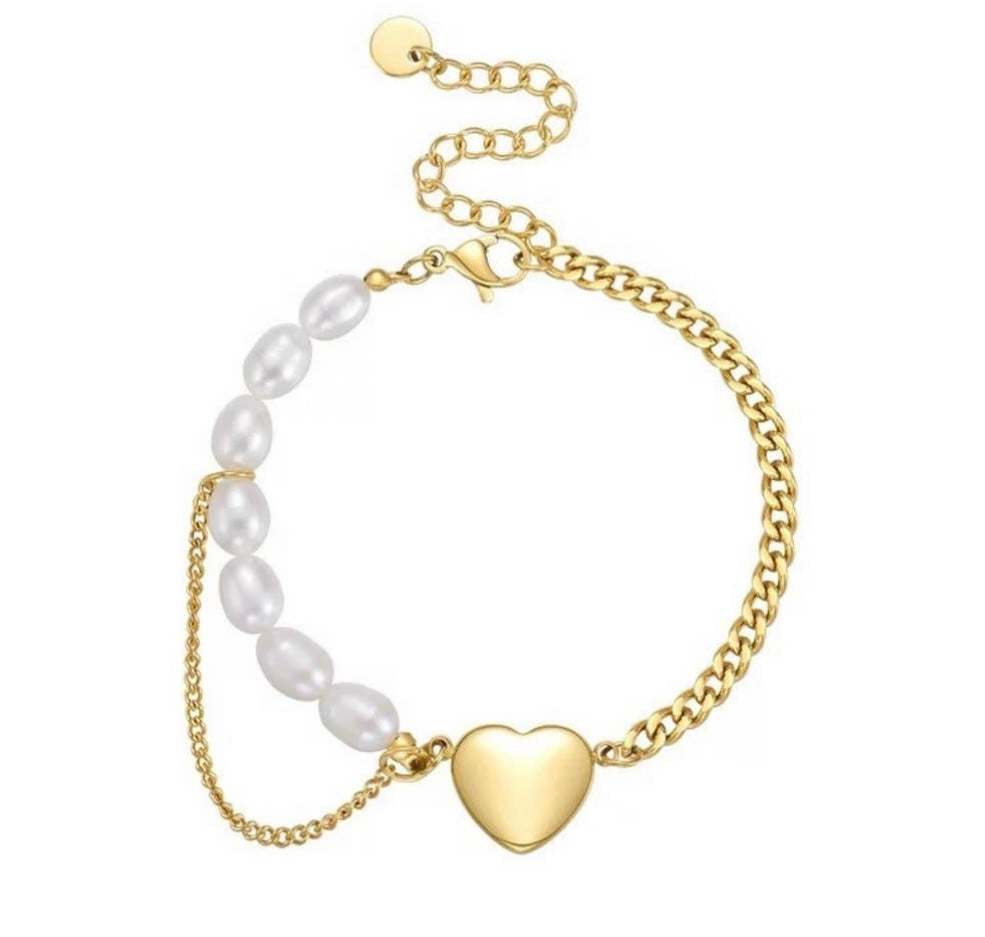 Heart Pearl Bracelet