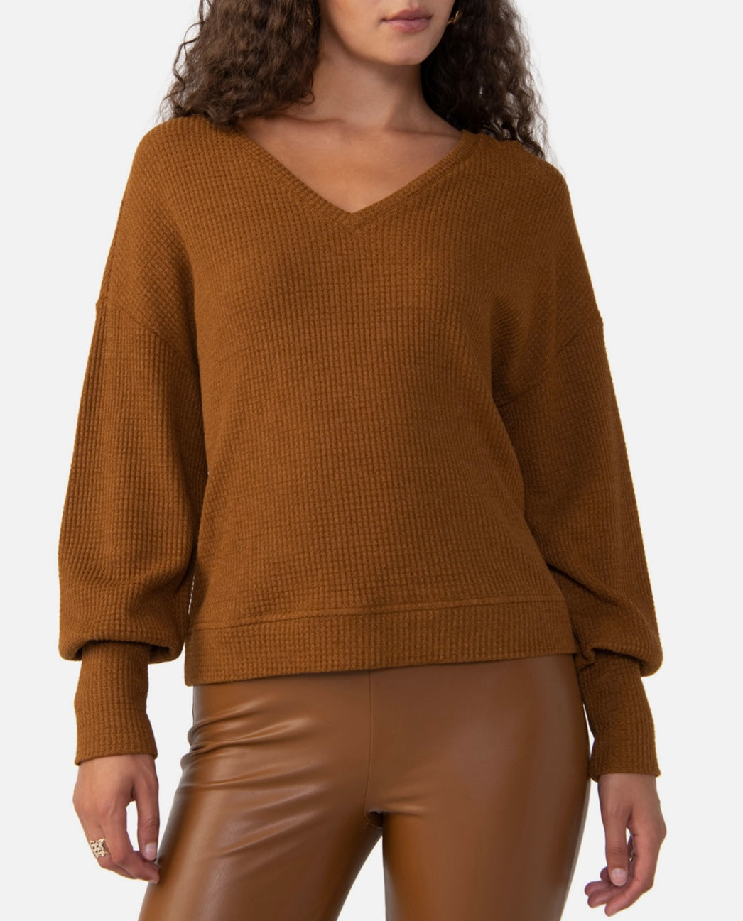Highline Waffle Top in Spice