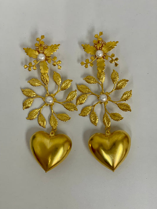 Large Heart Dangle Earring