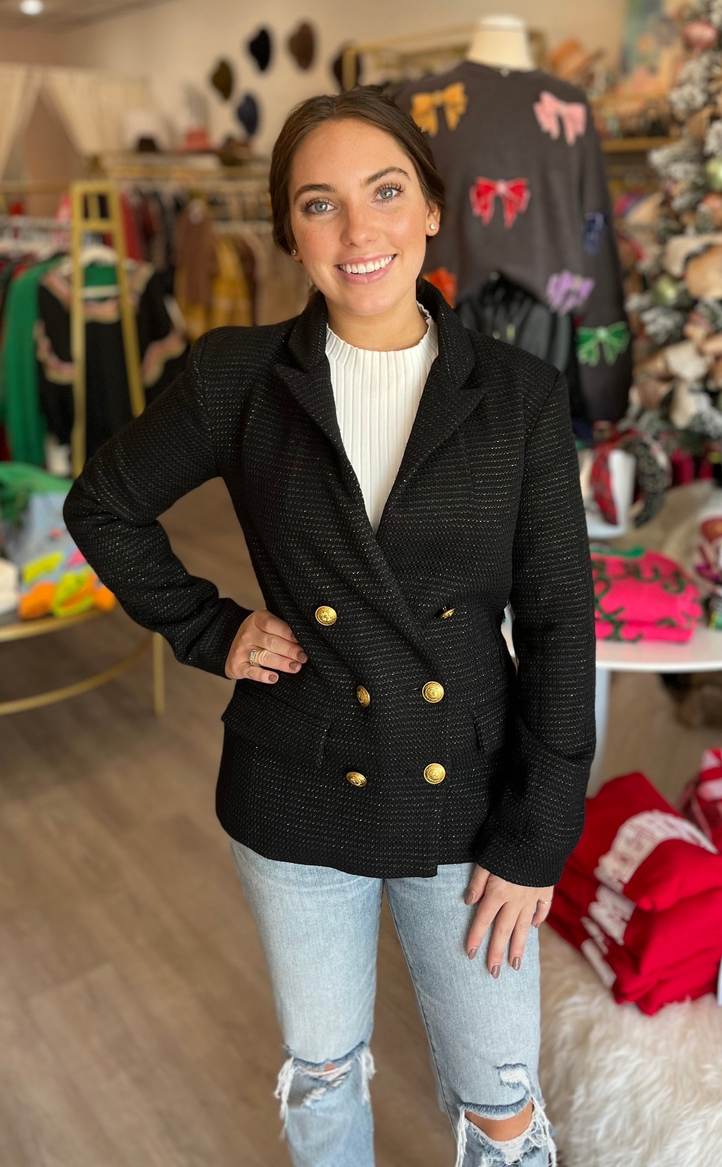 Cavalli Blazer in Black Tweed
