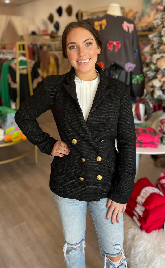 Cavalli Blazer in Black Tweed