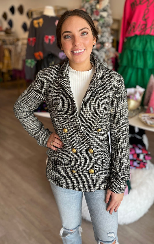 Cavalli Blazer in Metallic Tweed