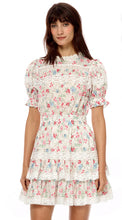 Load image into Gallery viewer, Floral SS Mini Dress w/Lace
