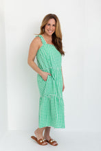 Load image into Gallery viewer, Tiered Maxi Dress in Green Check
