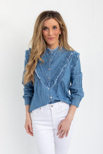 Load image into Gallery viewer, Denim Ruffle Shirt
