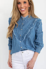 Load image into Gallery viewer, Denim Ruffle Shirt
